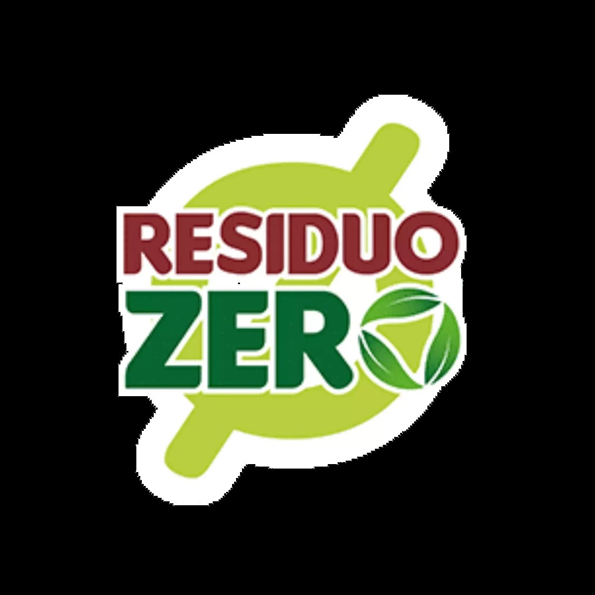 Residuo Zero logo with green leaf design and mortar pestle icon on black background